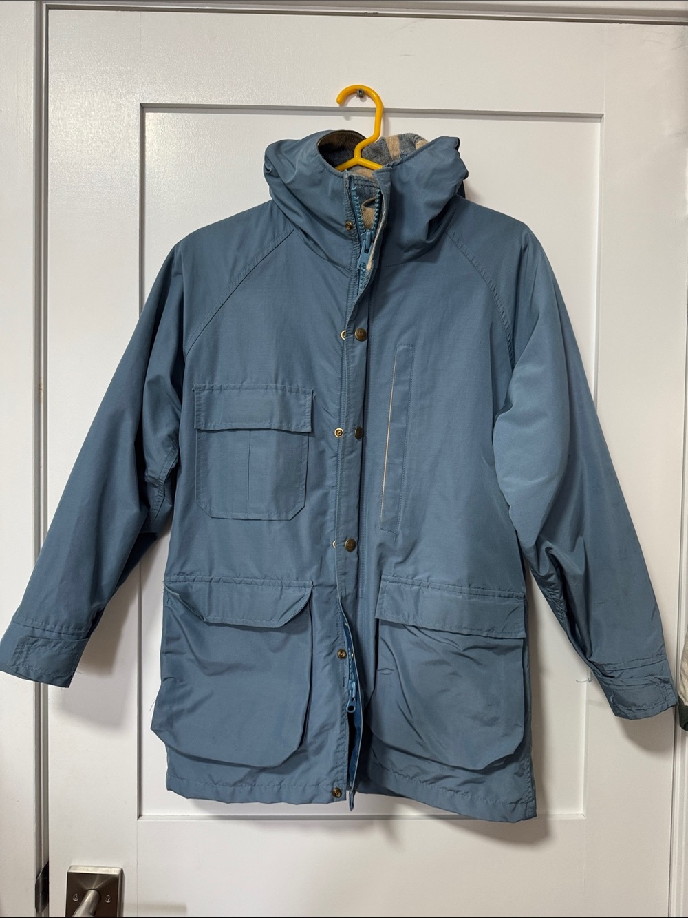 Women’s Light Blue Hooded Utility Jacket